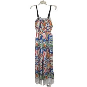Tea & Cup Colorful Boho Romper Women's Small‎